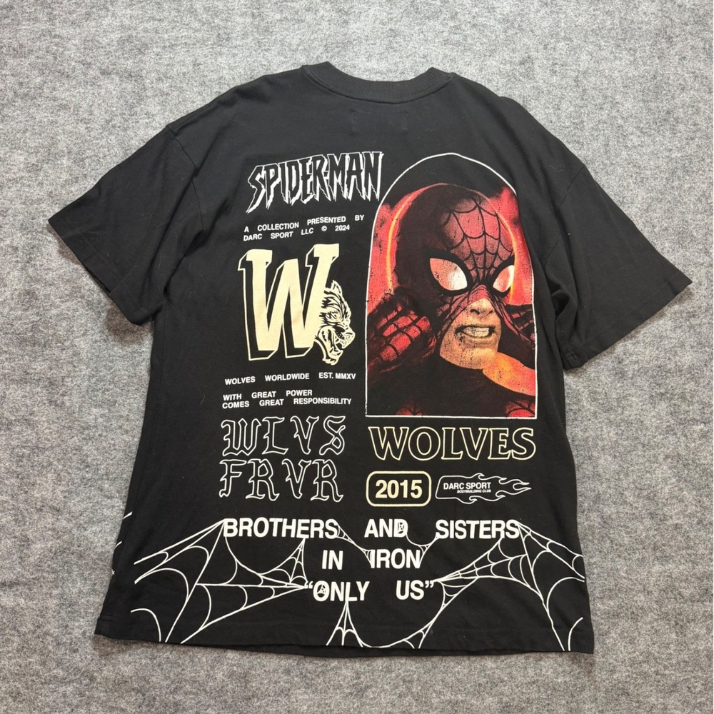 Darc Sport X Marvel Spider-Man "With Great Power" T-Shirt Black Mens Small